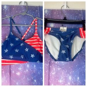 New girls red white and blue 2 piece swimsuit 🛍